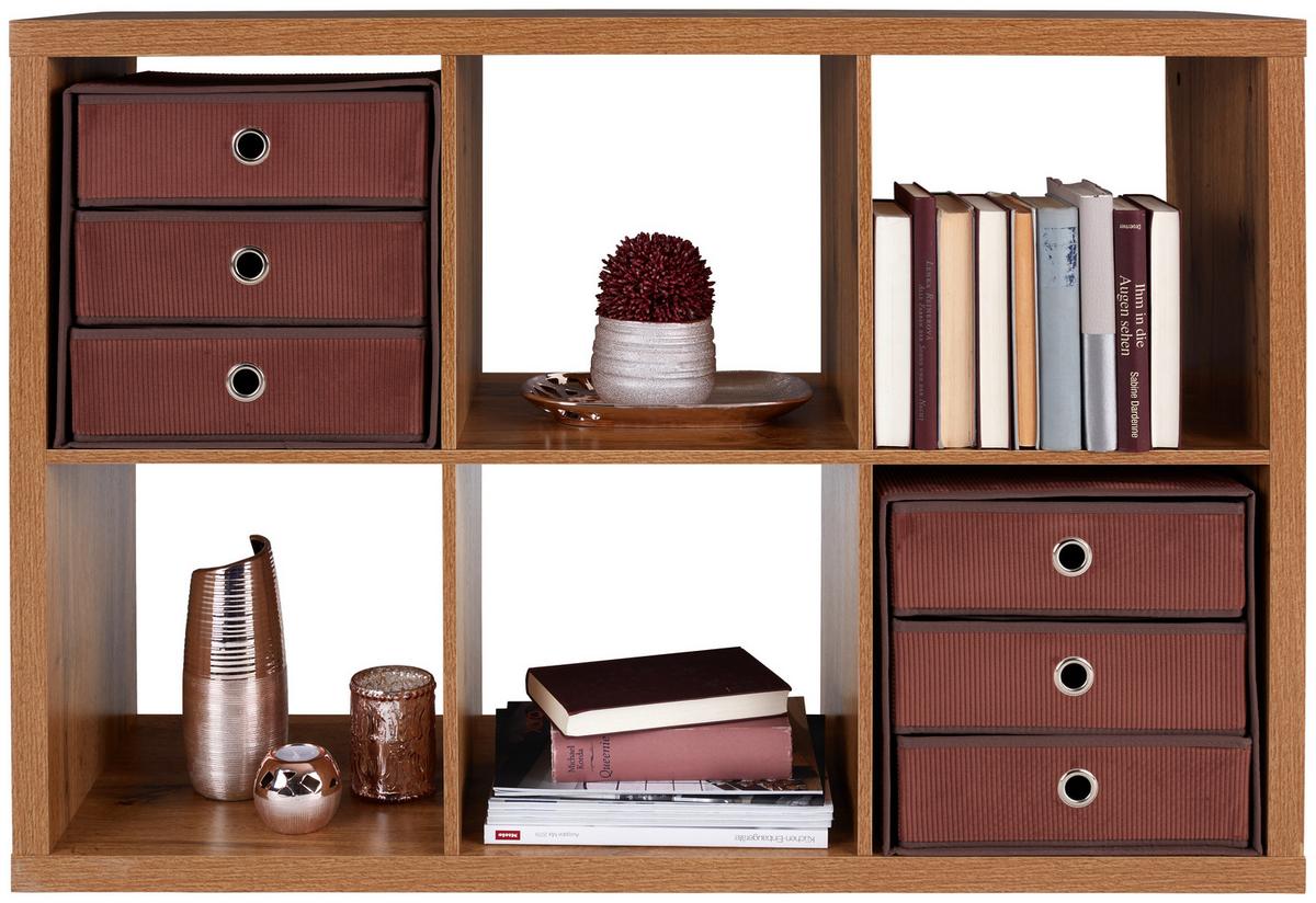 Regal Samy 2 B 112cm, Eiche Dekor - Eichefarben, MODERN, Holzwerkstoff (112/76/37cm)