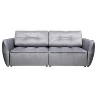 Boxspringová pohovka BOMBEI, sivý velúr - čierna/sivá, Modern, drevo/kompozitné drevo (243/94/125cm) - Premium Living