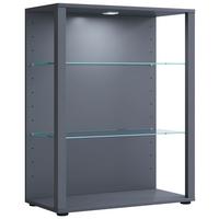 Vitrine Glasol XL B: 70 cm stehend Anthrazit - Anthrazit/Schwarz, MODERN, Glas/Holzwerkstoff (70/90/35cm) - MID.YOU