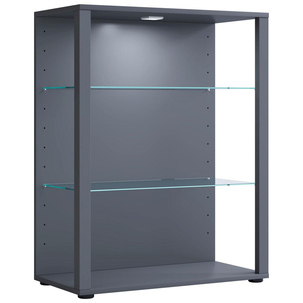 Vitrine Glasol XL B: 70 cm stehend Anthrazit