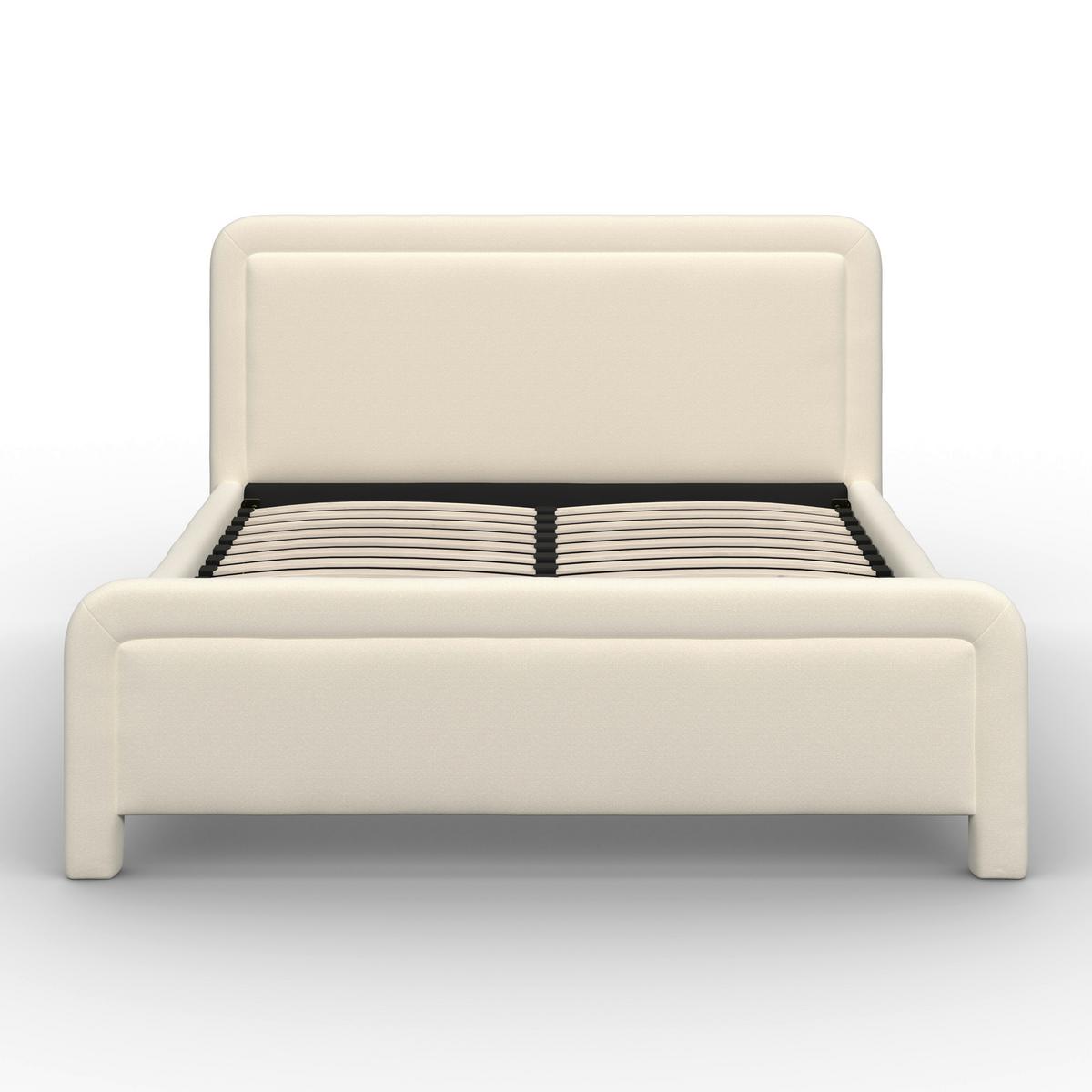 Čalouněná postel XIRELIA 160x200 cm, slonovinová - barvy dubu/slonovinová, Moderní, kov/dřevo (160/200cm) - Bessagi Home