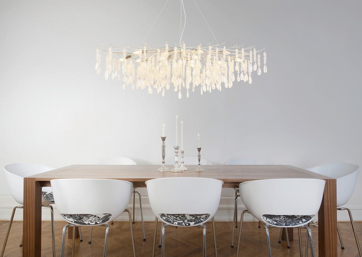 Hängeleuchte Exkl. 14xe14, 40w - Klar/Transparent, KONVENTIONELL, Glas/Kunststoff (150/60/120cm) - Globo