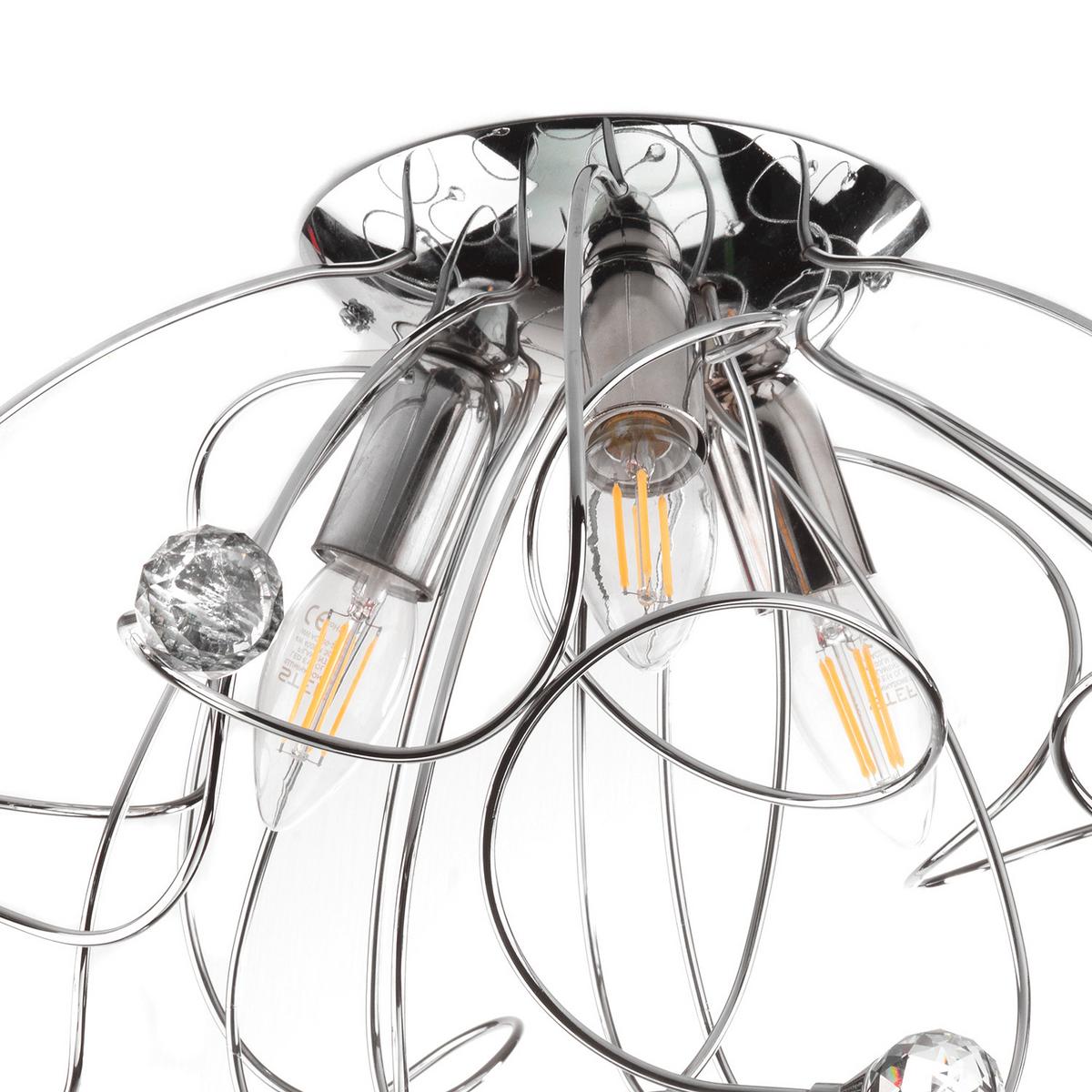 Deckenleuchte 4726/Pl3 - Chromfarben, KONVENTIONELL, Glas/Metall (55/45cm)