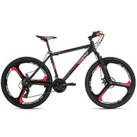Mountainbike Schwarz/Rot 26 Zoll, Rahmen 51 cm - Schwarz, MODERN, Metall (25/140/60cm)