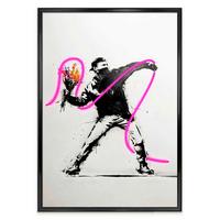 LED-Bild Neon Graffiti Thrower - Schwarz/Weiß, Basics, Holzwerkstoff/Kunststoff (70/100/3,5cm)