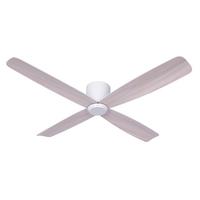 Deckenventilator Lucci Air Fraser 4 Flügel, Geräuscharm - Weiß/Sonoma Eiche, Design, Holzwerkstoff/Kunststoff (132/20cm) - P & B