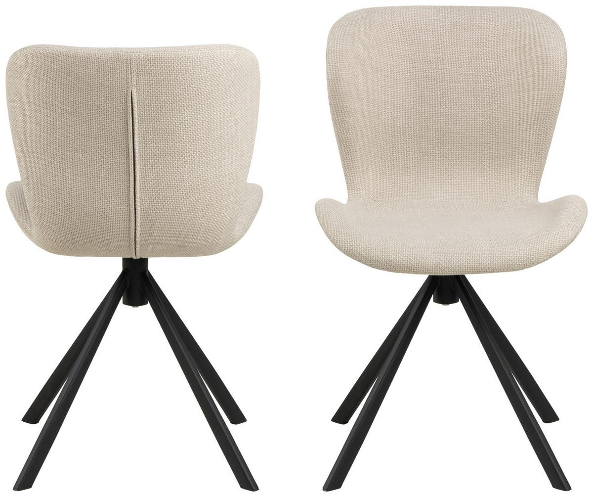 Stuhl Batilda -A1 - Beige/Schwarz, Design, Textil/Metall (46,5/81/53cm) - MID.YOU