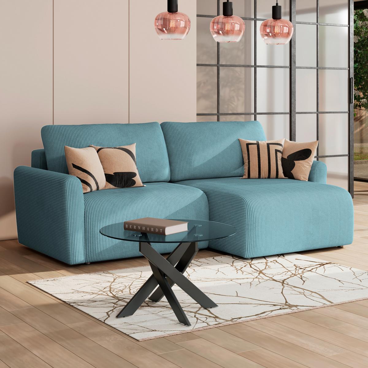 Ecksofa Josh Blau S: 229x146 Cm - Blau, Trend, Textil (229/146cm)