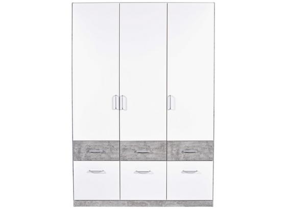 Skříň Šatní Aalen-extra - bílá/šedá, Konvenční, kompozitní dřevo (136/197/54cm) Skříň Šatní Aalen-extra - bílá/šedá, Konvenční, kompozitní dřevo (136/197/54cm)
