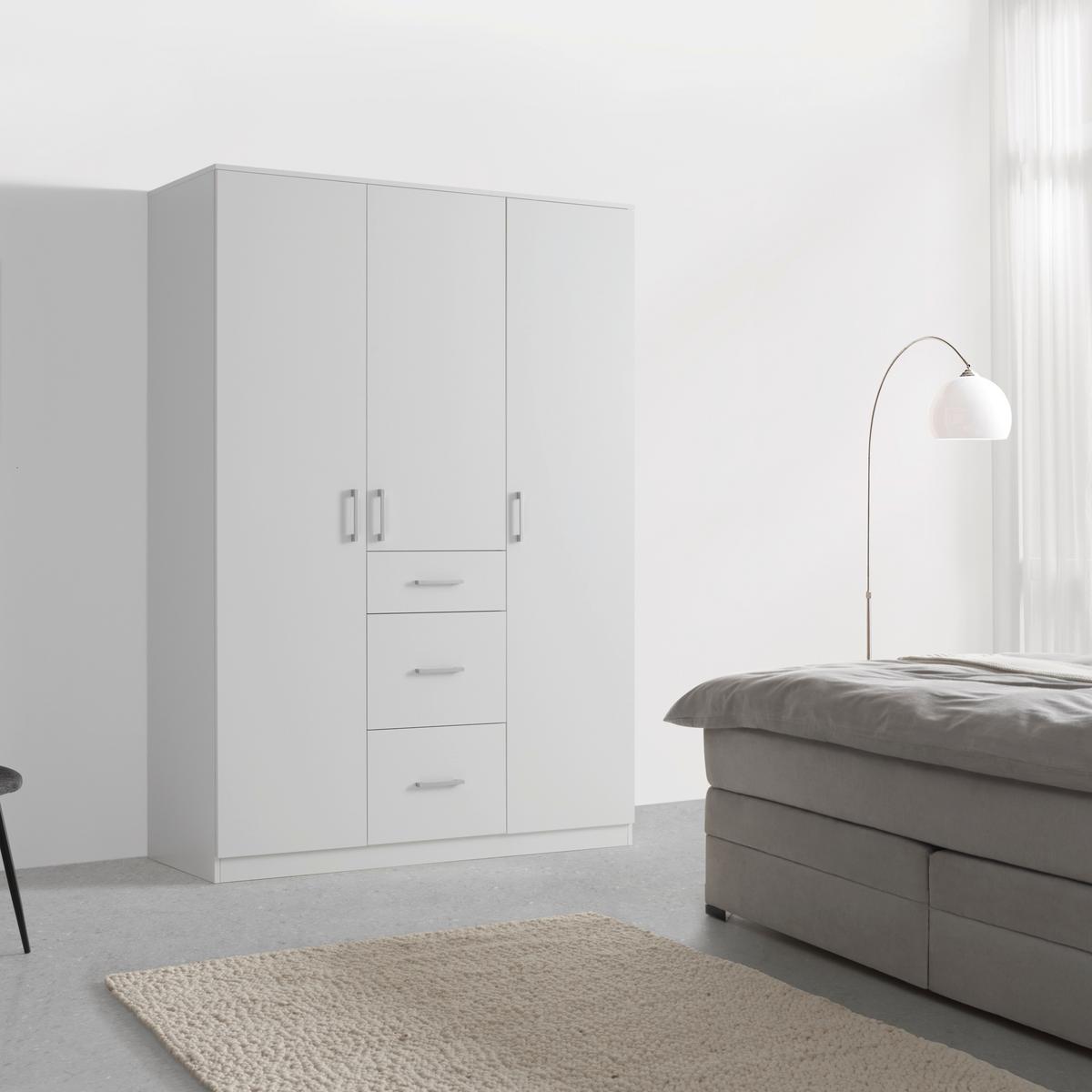 SKRIŇA S OTOČNÝMI DVERAMI LASSE 3T - biela, Konventionell, drevo (135/197/55cm)