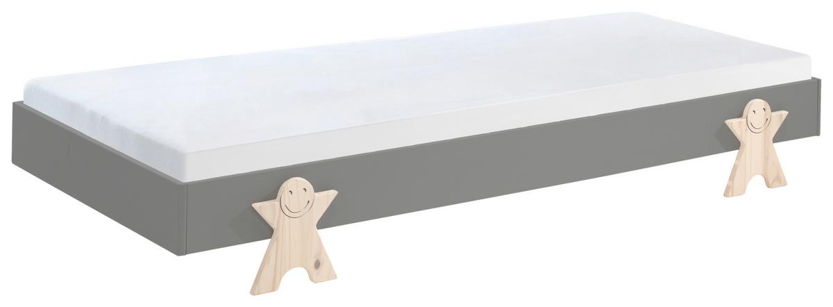 Postel pro děti a mládež MODULO šedá - barvy borovice/šedá, Moderní, dřevo/kompozitní dřevo (90/200cm) - MID.YOU