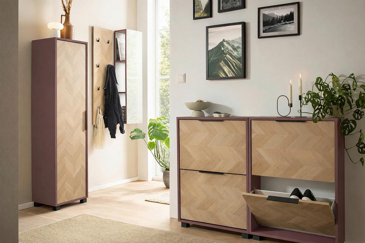 REGAL Piazza Mauve B: 30cm - Mauve, Design, Glas/Holzwerkstoff (30/110,6/19,6cm) - MID.YOU