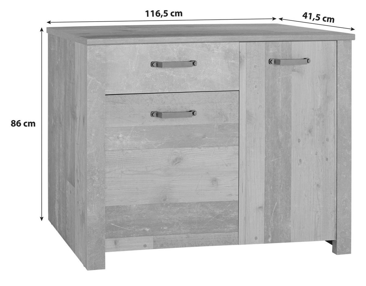 KOMODA ONTARIO - čierna/zlatá, Modern, kompozitné drevo/plast (116,5/86/41,5cm) - Ondega