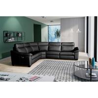 Ecksofa Dakar Schwarz B: 299x299 Cm - Schwarz, Design, Leder (299/299cm) - Livetastic