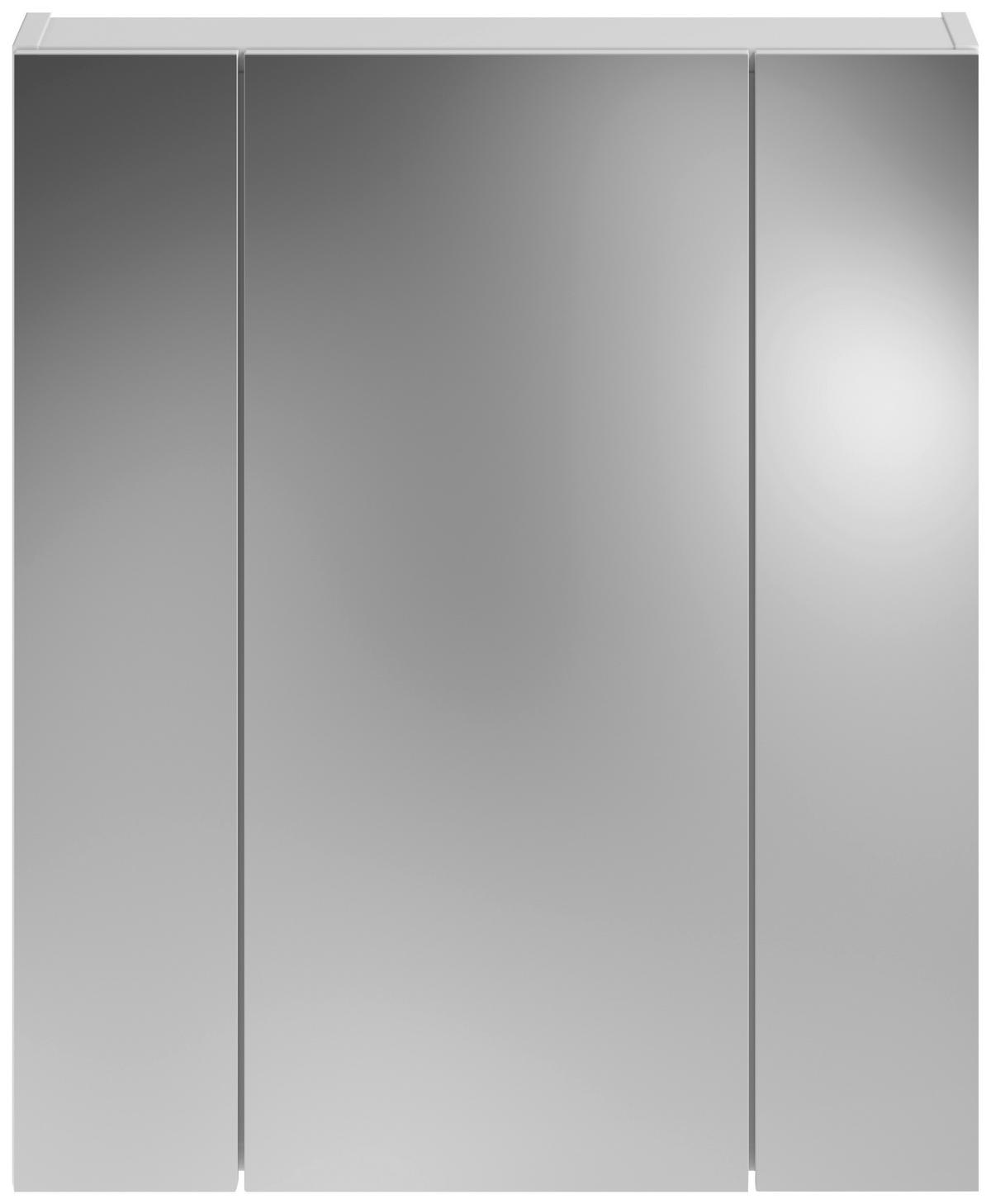 Spiegelschrank Linus Weiß Spiegelglas B:60 cm - Weiß, MODERN, Glas/Holzwerkstoff (60/71/19cm) - MID.YOU