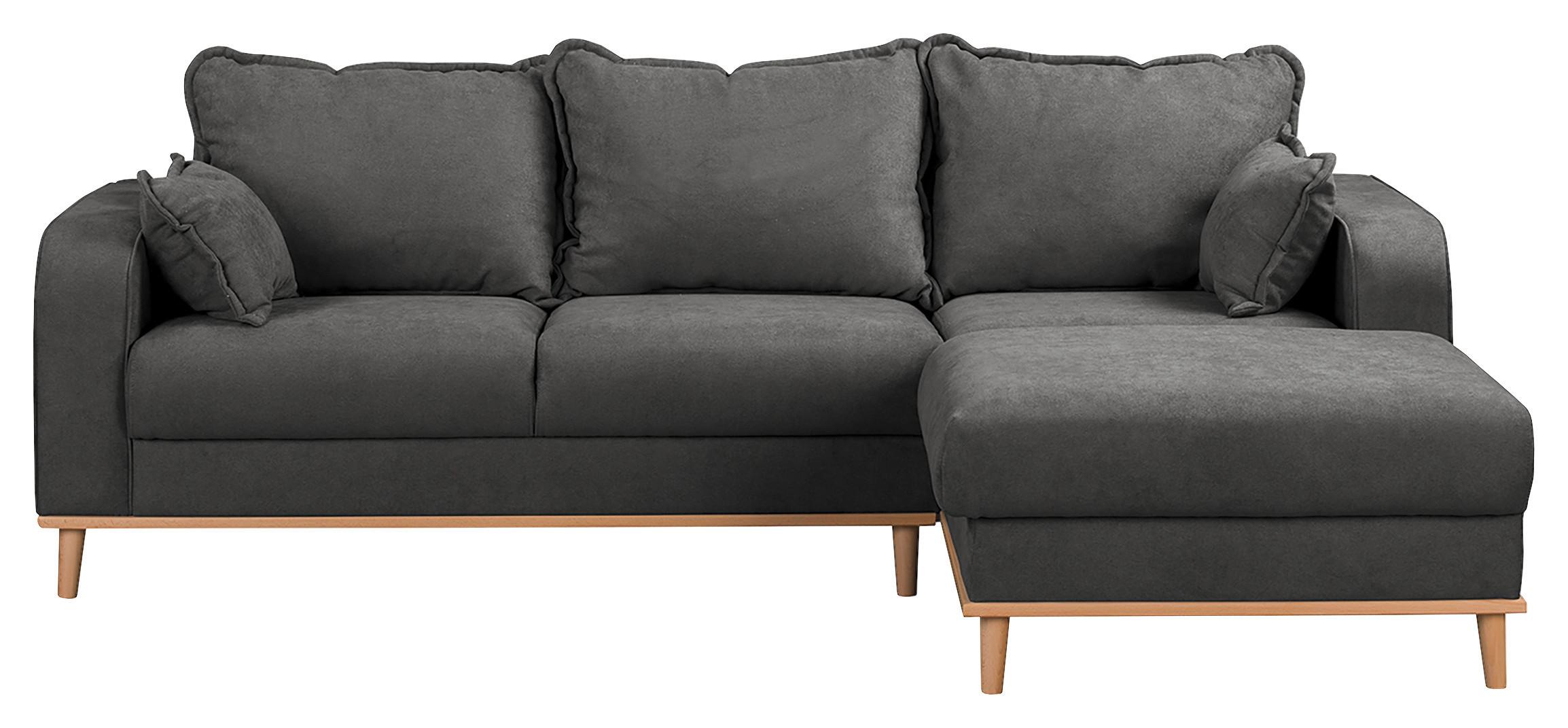 Ecksofa Beata Dunkelgrau S: 230x150 cm - Wengefarben/Dunkelgrau, Design, Textil (230/150cm) - Livetastic