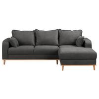 Ecksofa Beata Dunkelgrau S: 230x150 cm - Wengefarben/Dunkelgrau, Design, Textil (230/150cm) - Livetastic