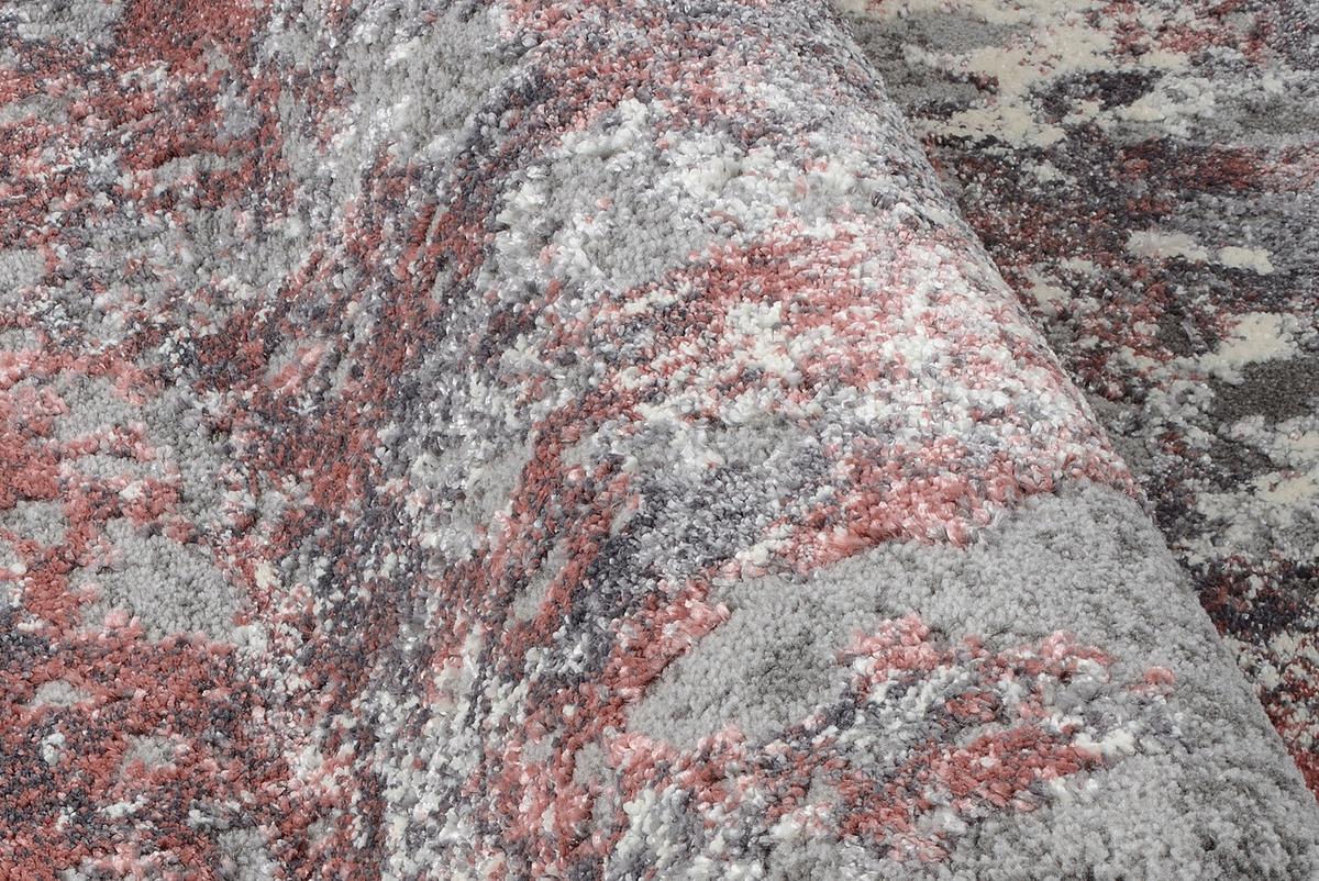 Webteppich Grau/hellrot Timeline Quantum 120x170 Cm - Hellrot/Grau, Design, Textil (120/170cm) - Novel