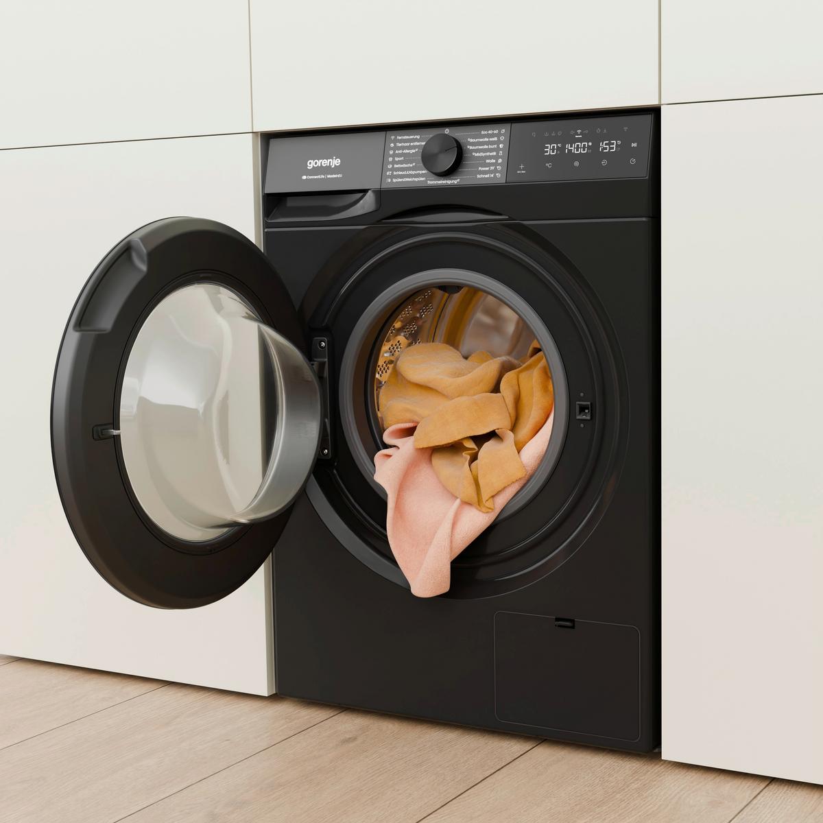 Waschmaschine WG484A3P1B Füllmenge ca. 8 kg, EEKL: A - Schwarz, Basics, Kunststoff/Metall (60cm) - Gorenje
