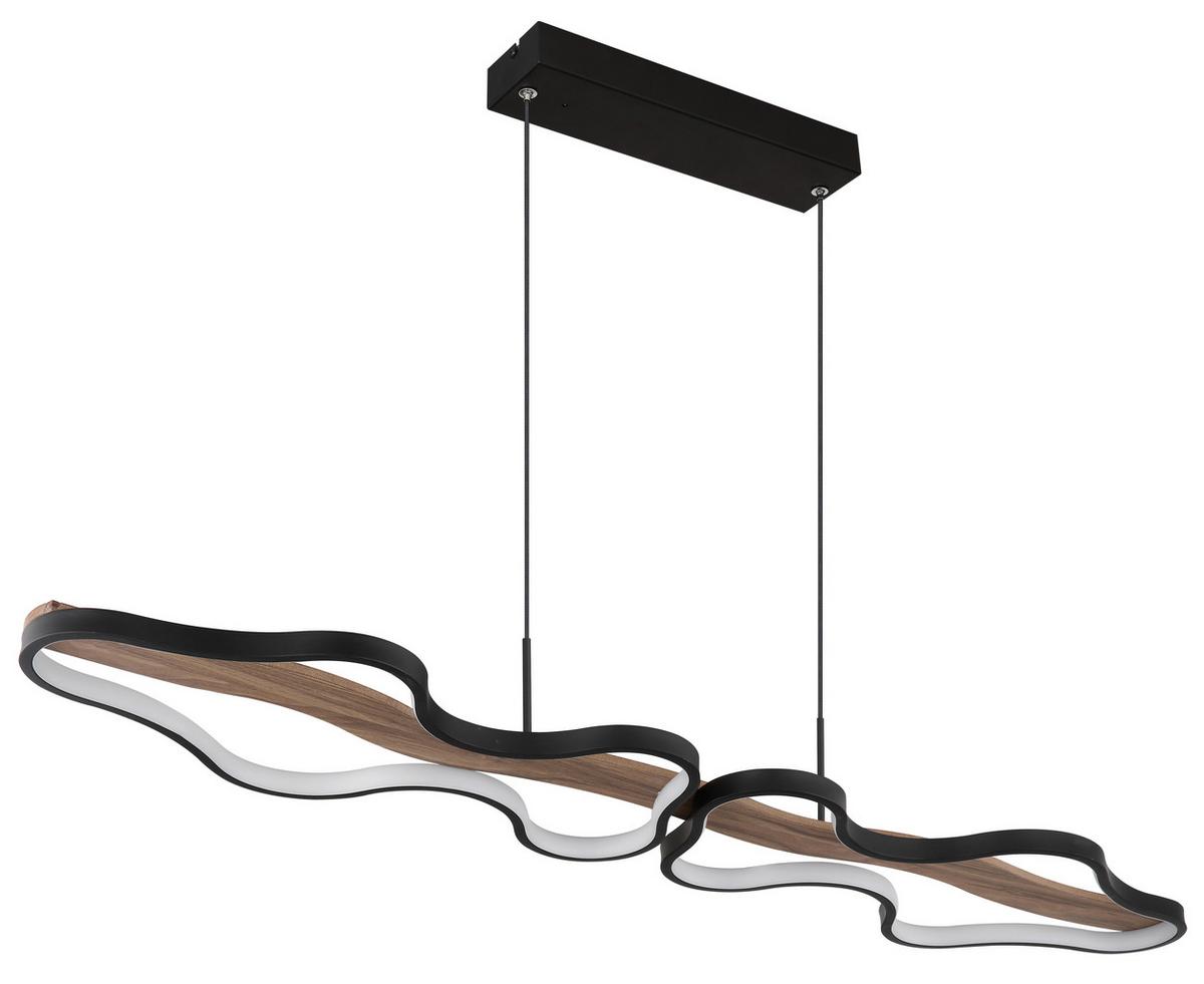 LED-Hängeleuchte 67181h1 - Dunkelbraun/Opal, Design, Holz/Kunststoff (112/25,5/150cm) - Globo