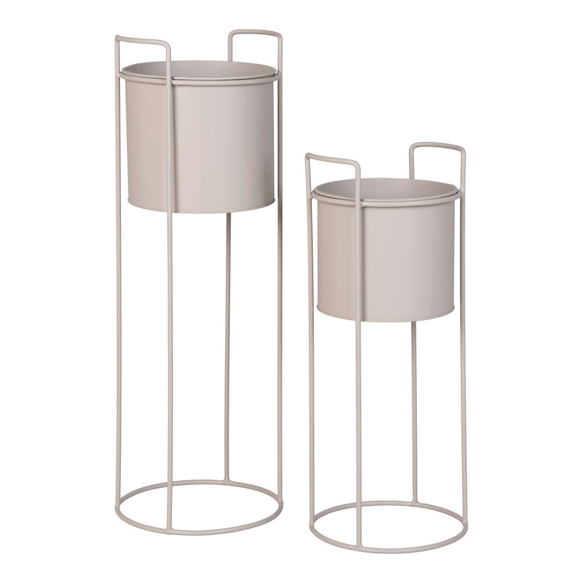 Übertopf-set Rabo Beige  2-Teilig - Beige, Design, Metall