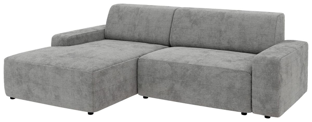 Ecksofa Wien, Grau S: 162x246 cm - Schwarz/Grau, MODERN, Textil (162/246cm) - Trendmanufaktur
