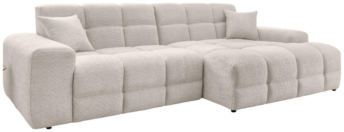 Ecksofa Bosco, Weiß S: 301x152 cm - Schwarz/Weiß, MODERN, Textil (301/152cm) - Livetastic