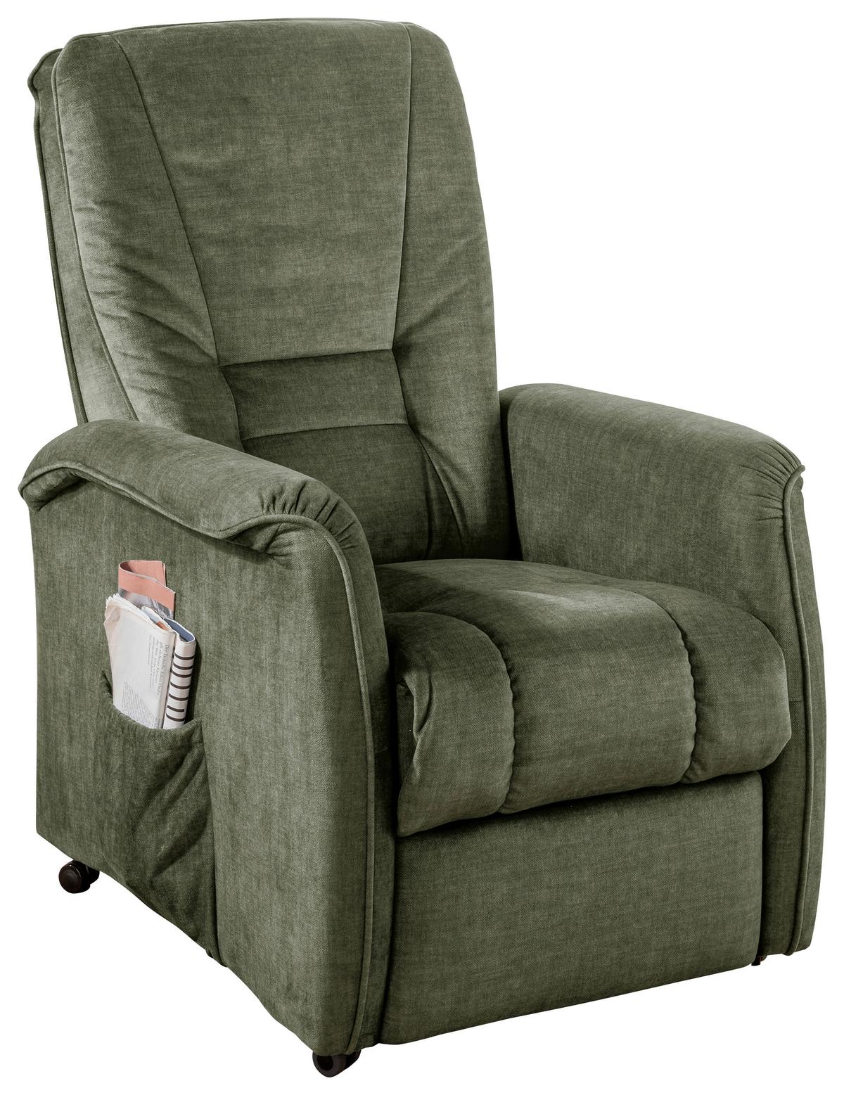 Fernsehsessel Harry Dunkelgrün B: 77 Cm - Dunkelgrün/Schwarz, Design, Textil (77/107/88cm) - Livetastic