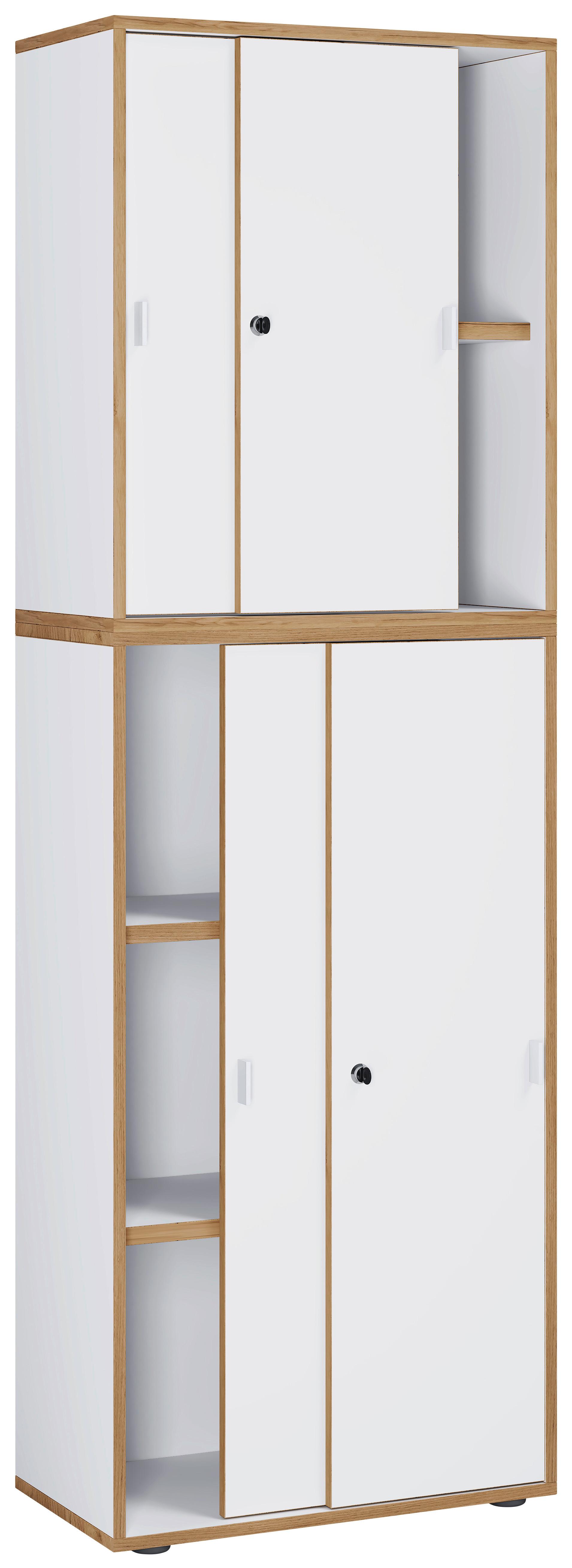 Aktenschrank Salia Weiß, Honigeiche B: 60 Cm - Honigeiche/Weiß, Design, Holzwerkstoff (60/183/37cm) - MID.YOU