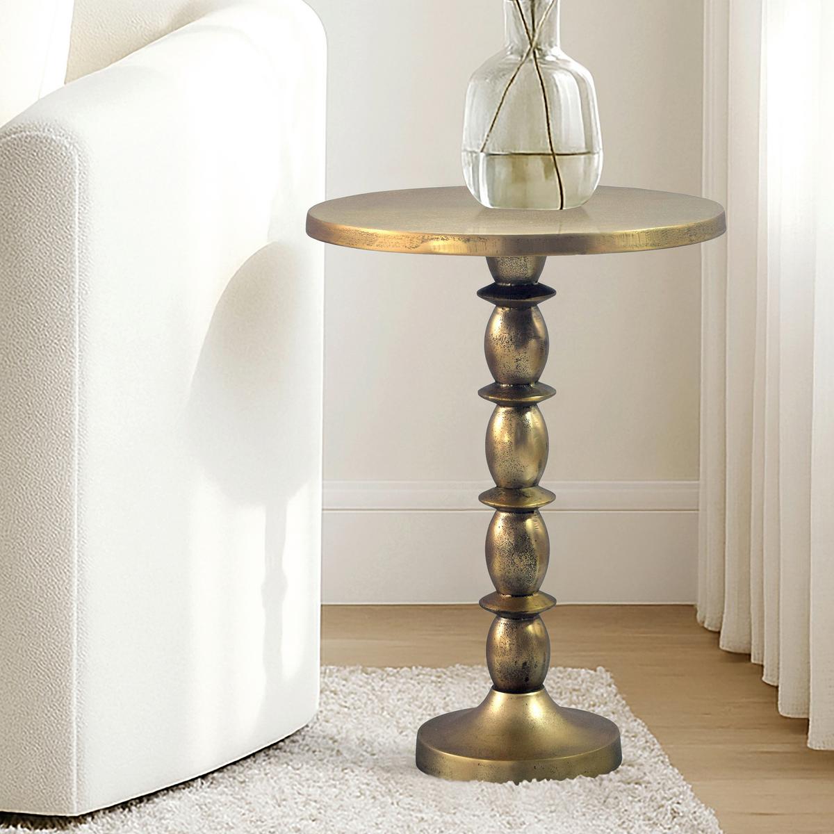 BEISTELLTISCH Goldfarben L: 40cm - Goldfarben, Design, Metall (40/40/56cm) - Livetastic