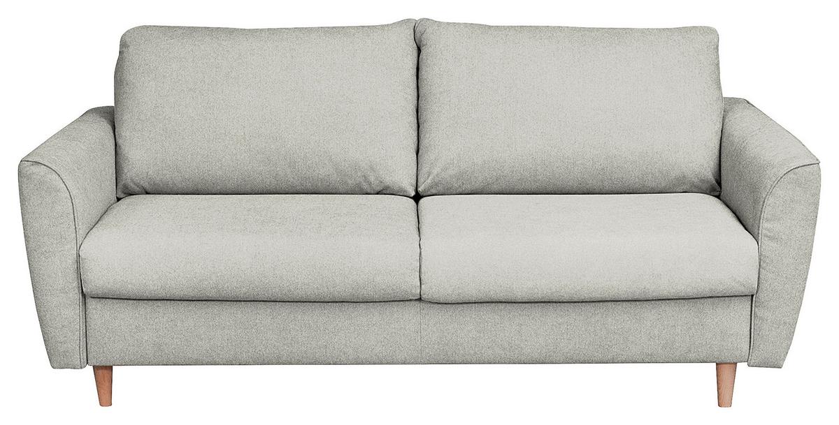 Schlafsofa Winter Hellgrau B: 195 cm - Buchefarben/Hellgrau, Design, Textil (195/90/102cm) - Livetastic