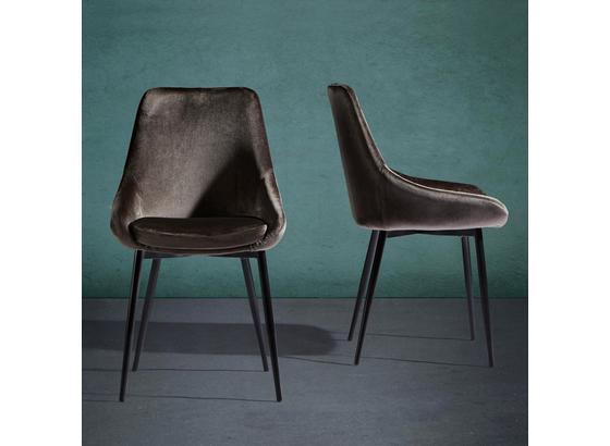 Židle Enna - šedá/černá, Moderní, kov/textil (48/55/85cm) - Modern Living Židle Enna - šedá/černá, Moderní, kov/textil (48/55/85cm) - Modern Living