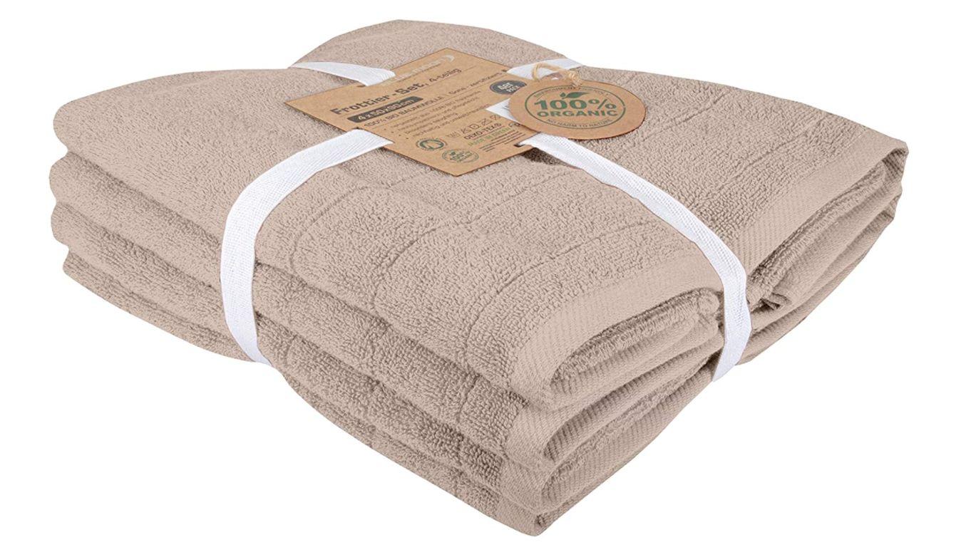 Ručník BIO bavlna svetlěhnedá, - šedohnědá, Moderní, textil (50/90cm)