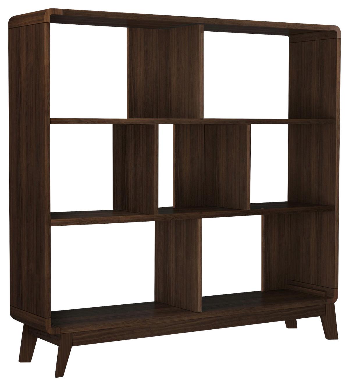 Regal Cassie Walnussfarben 122 Cm - Walnussfarben, Design, Holzwerkstoff (122/126/29cm) - MID.YOU