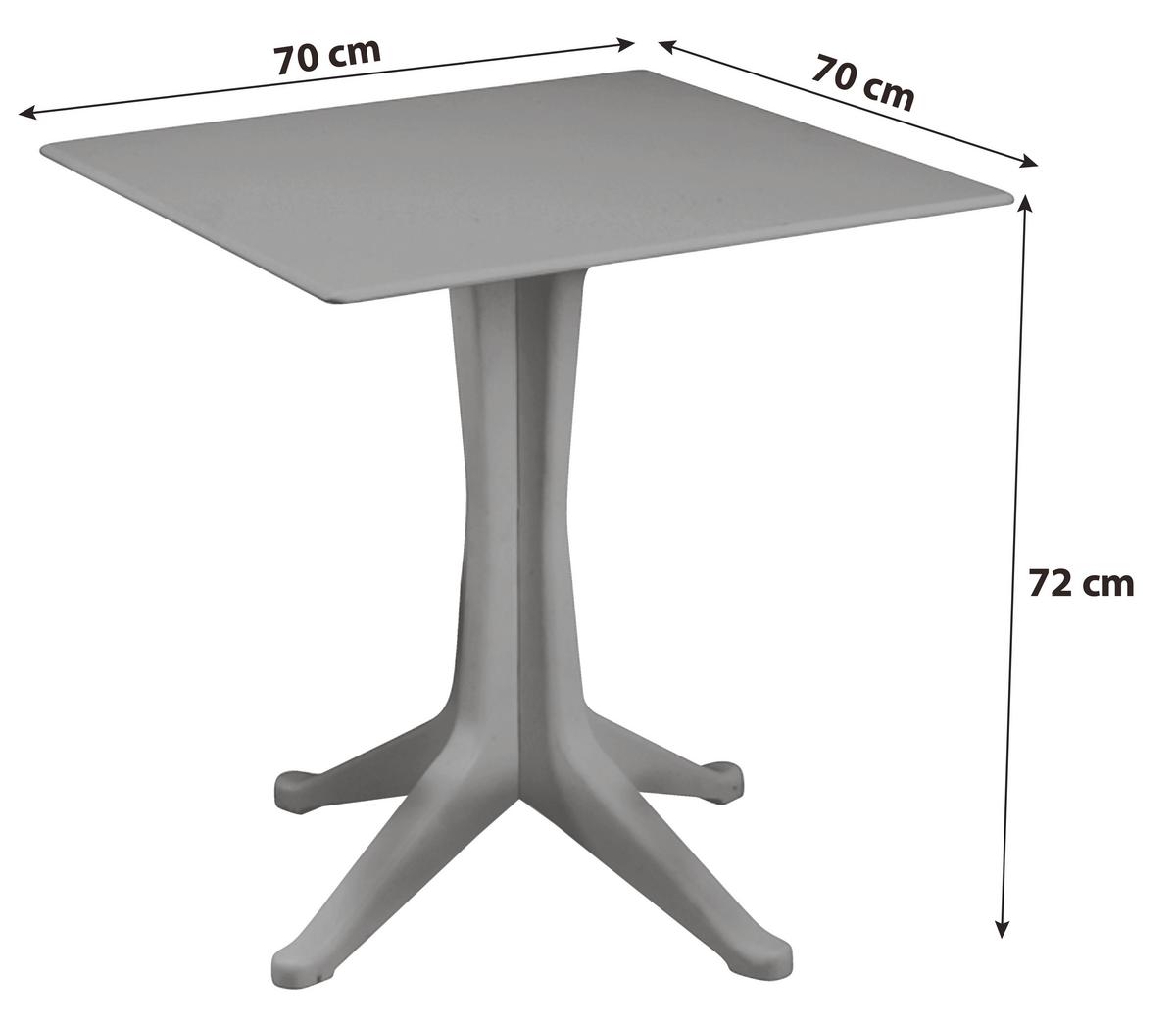 Gartentisch Ponente Kunststoff L 70 Cm - Anthrazit, Basics, Kunststoff (70/70/72cm)