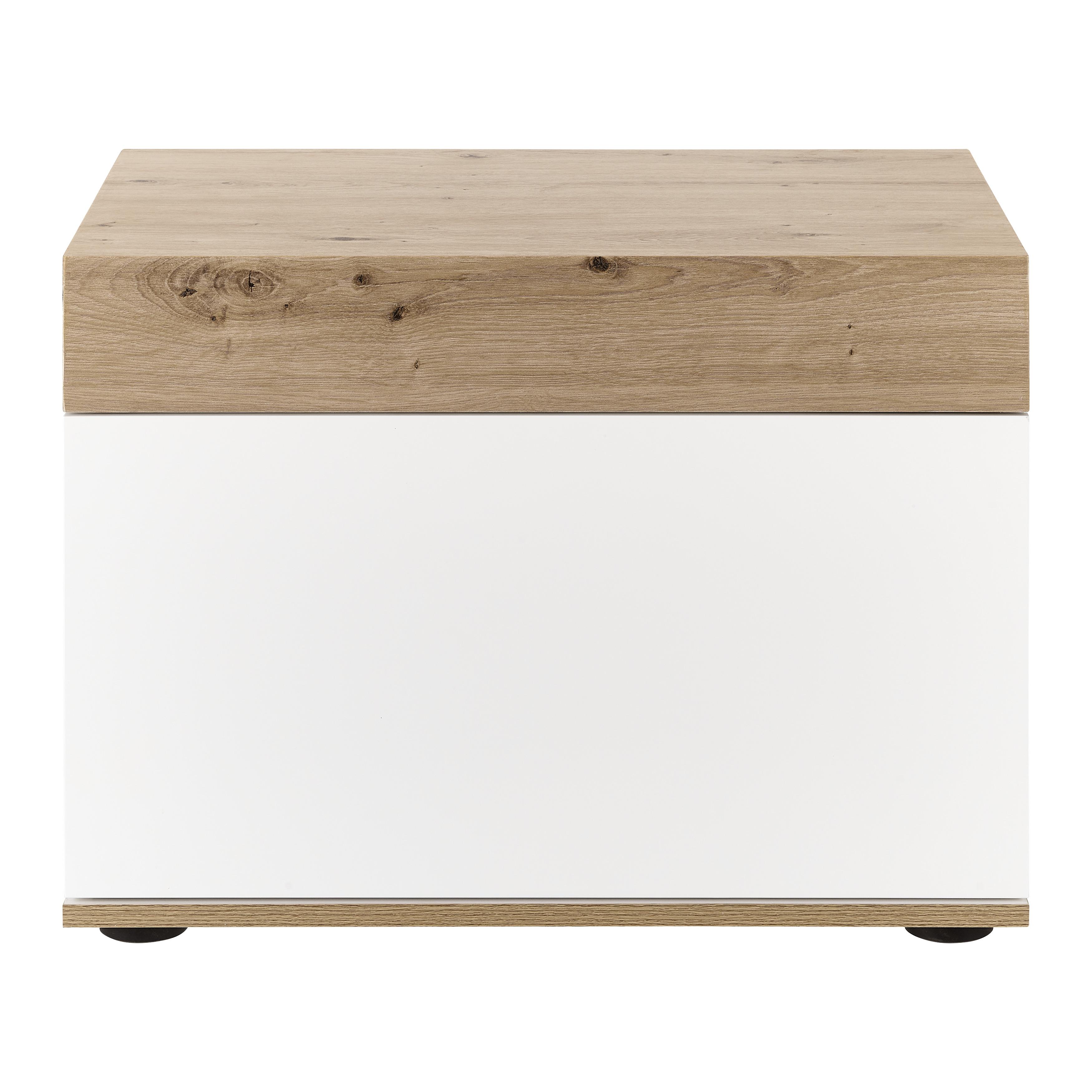 Skrinka Na Topánky Cara - farby duba/biela, Moderný (60/45/40cm) - Bessagi Home