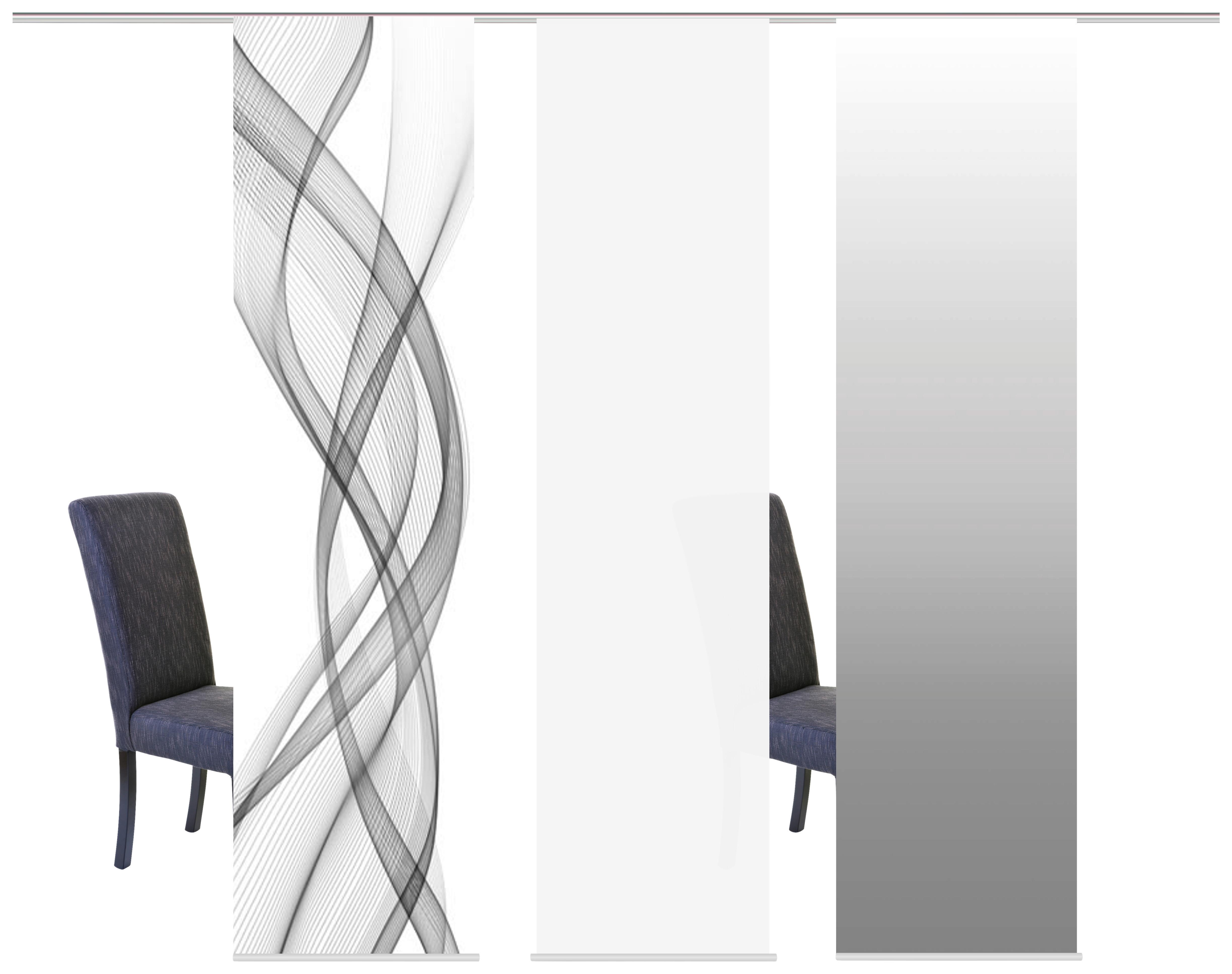 Flächenvorhang 3-tlg. Ferrola B: 60 Cm, Grau/weiß - Grau, Basics, Textil (60/245cm)