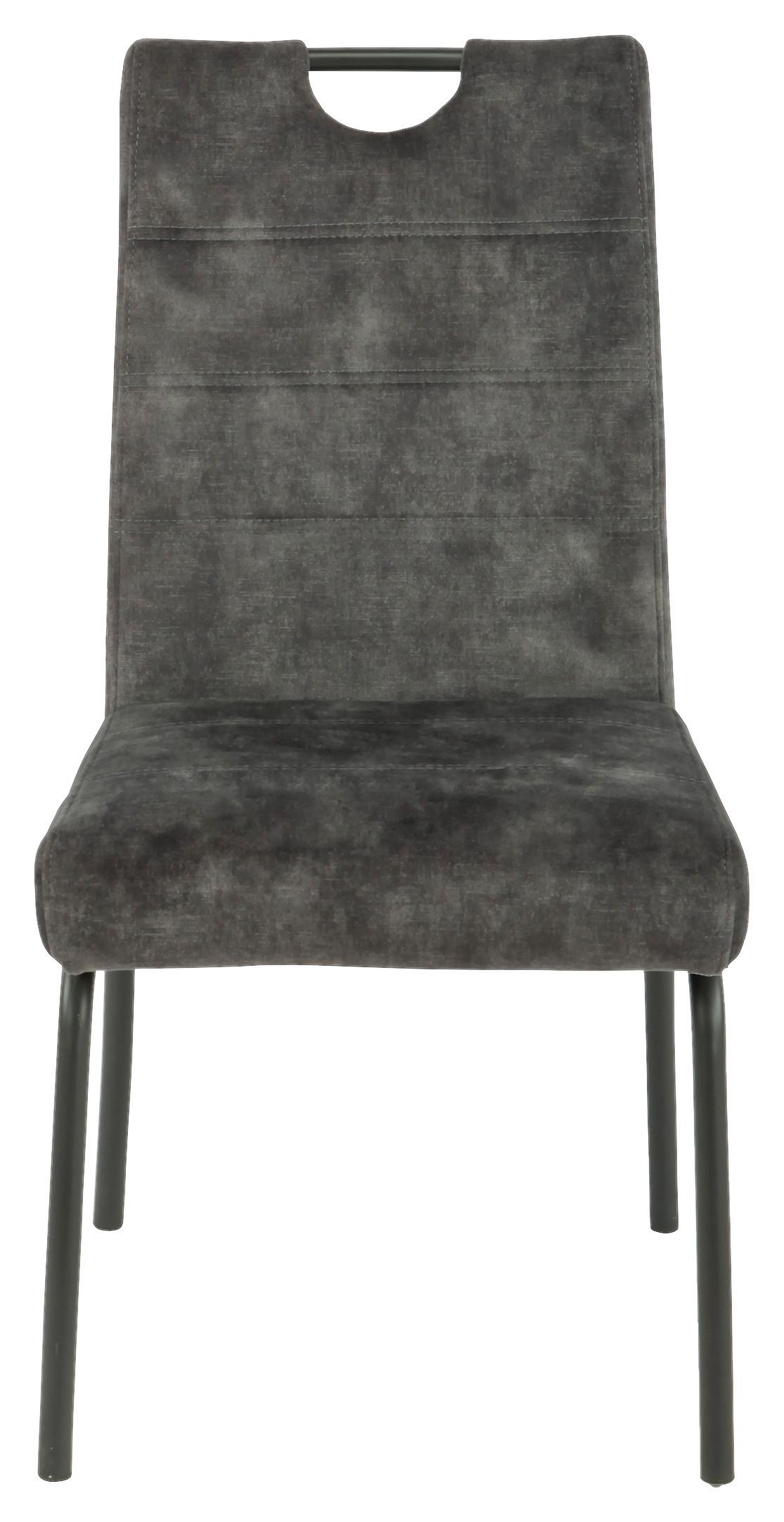Négylábú Szék Evelyn - antracit/szürke, Konventionell, textil/fém (50/97/62cm)