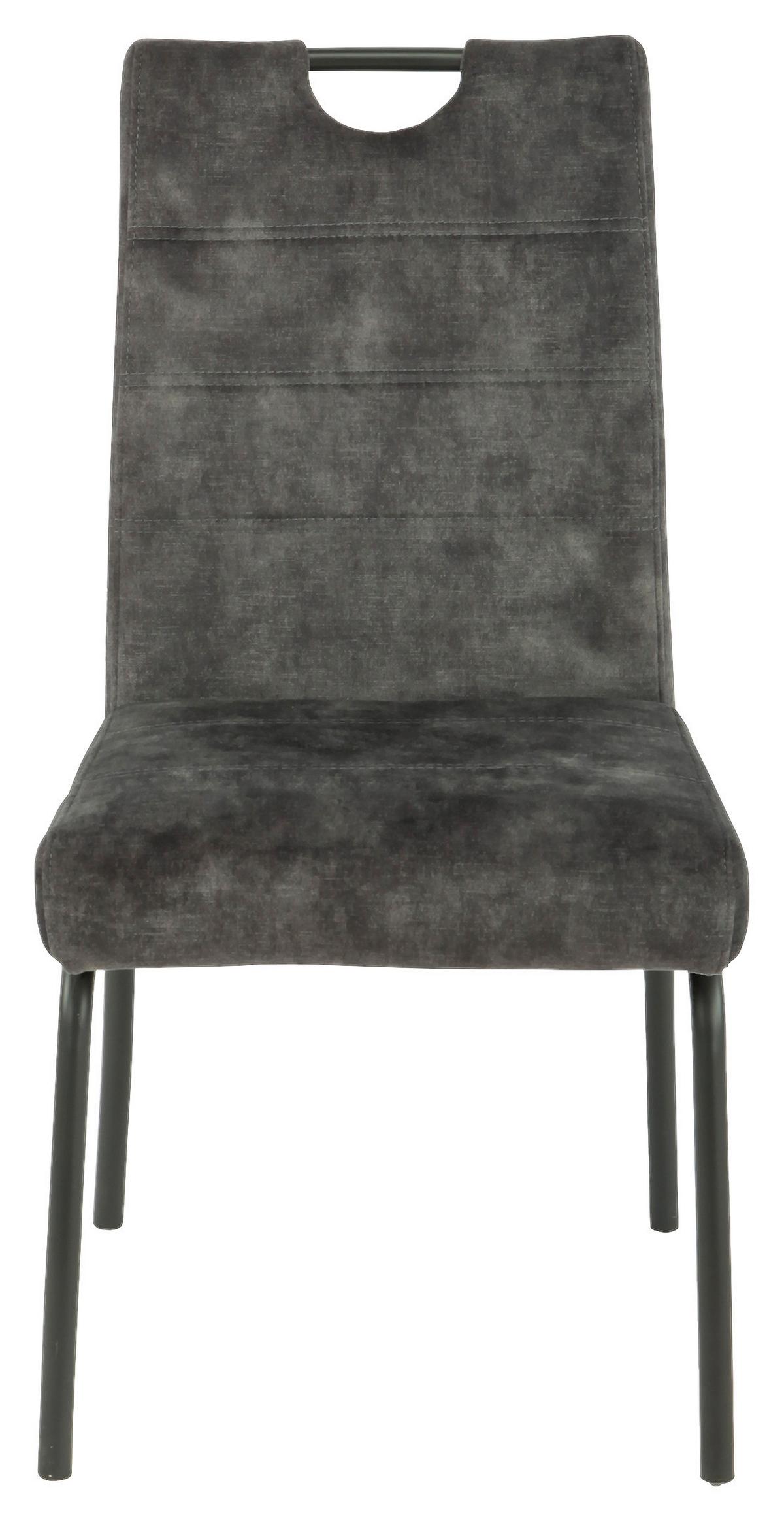 Négylábú Szék Evelyn - antracit/szürke, Konventionell, textil/fém (50/97/62cm)