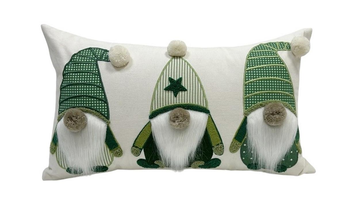 DEKORAČNÍ POLŠTÁŘ SVARI - bílá/zelená, kov/textil (50/30/10cm) - Mömax