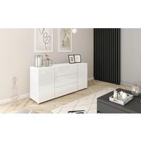 Sideboard Berlin 150 Weiß B: 150 Cm - Weiß Hochglanz/Weiß, Design, Holzwerkstoff (150/68/38,5cm) - MID.YOU