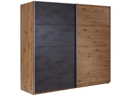 Skriňa S Posuvnými Dvermi Moon - farby dubu/tmavosivá, Moderný, kompozitné drevo (240/210/60cm) Skriňa S Posuvnými Dvermi Moon - farby dubu/tmavosivá, Moderný, kompozitné drevo (240/210/60cm)