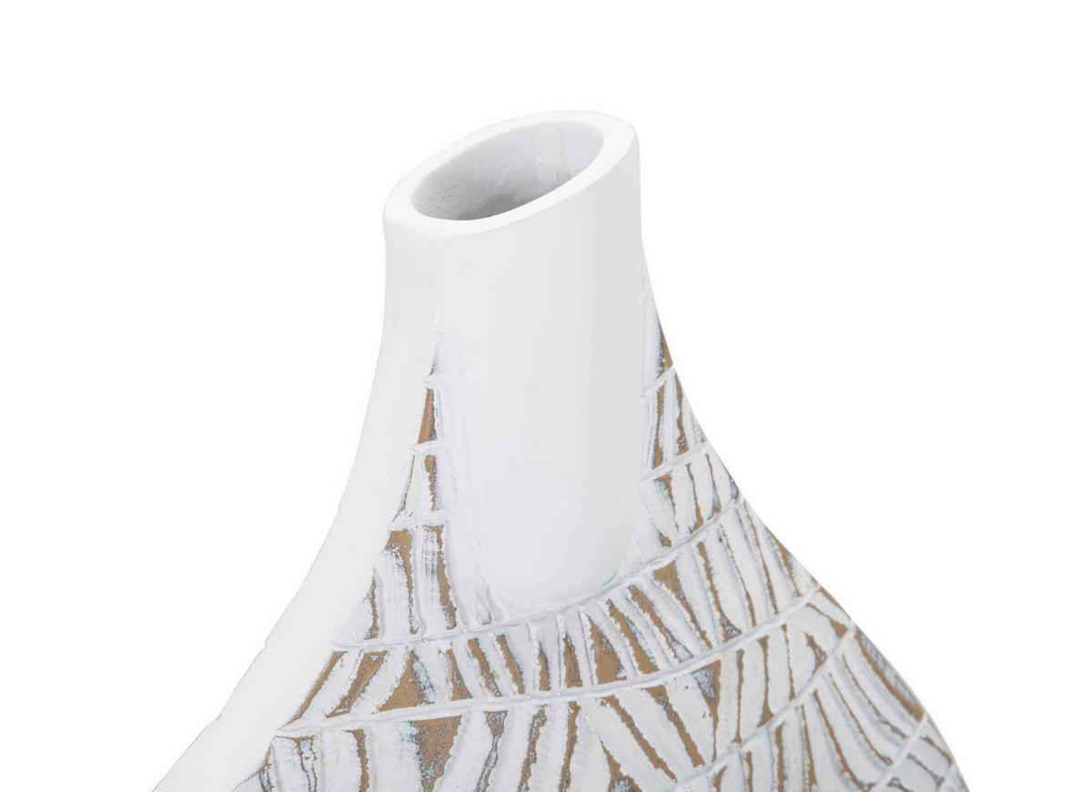Vase Polyresin Nairobi Weiß B: 30,5 Cm - Weiß, Basics, Kunststoff (30.5/46.5/11.5cm)