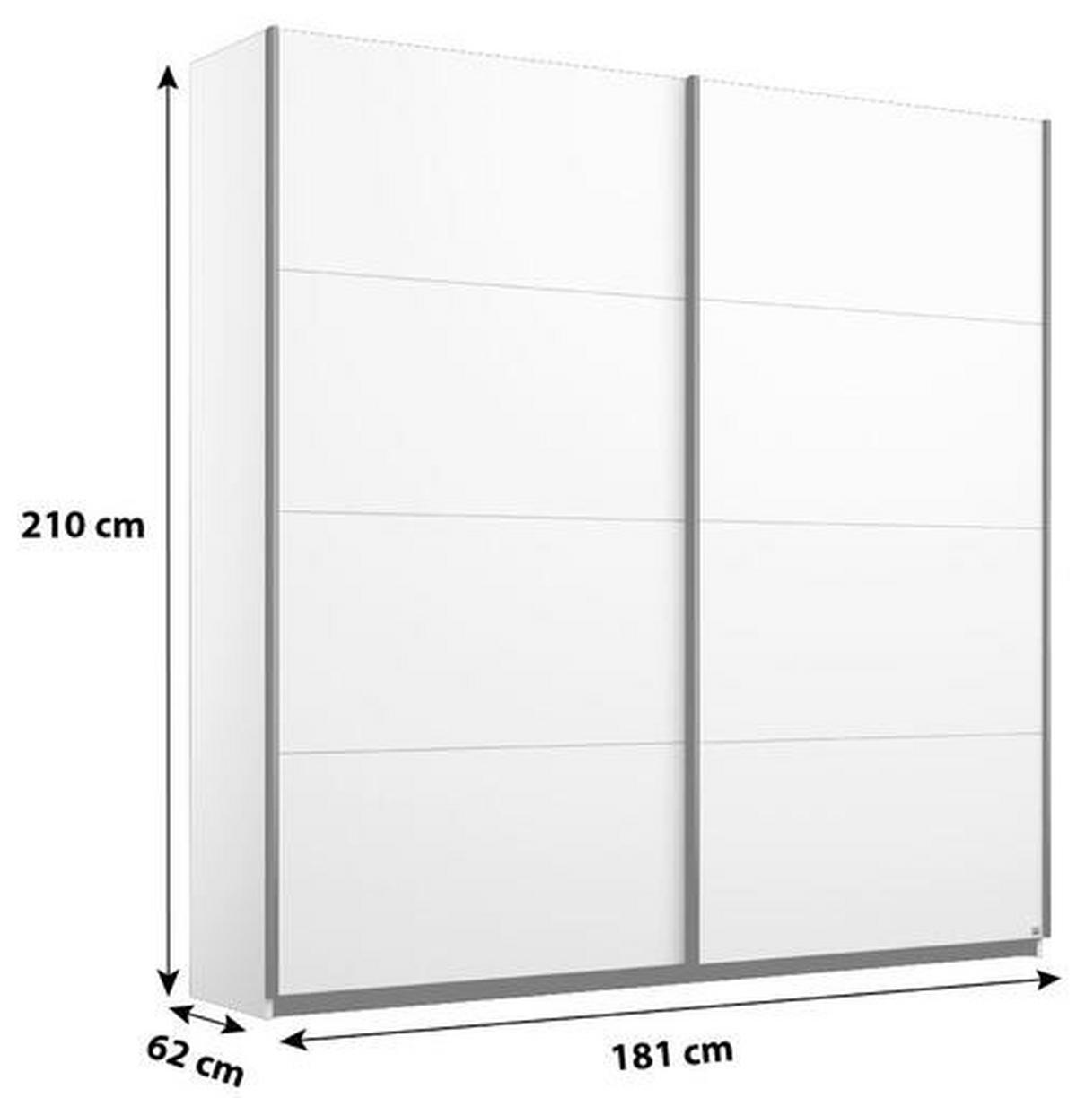 Schwebetürenschrank 181cm Belluno, Weiß Dekor - Weiß, MODERN, Holzwerkstoff (181/210/62cm) - Rauch Möbel