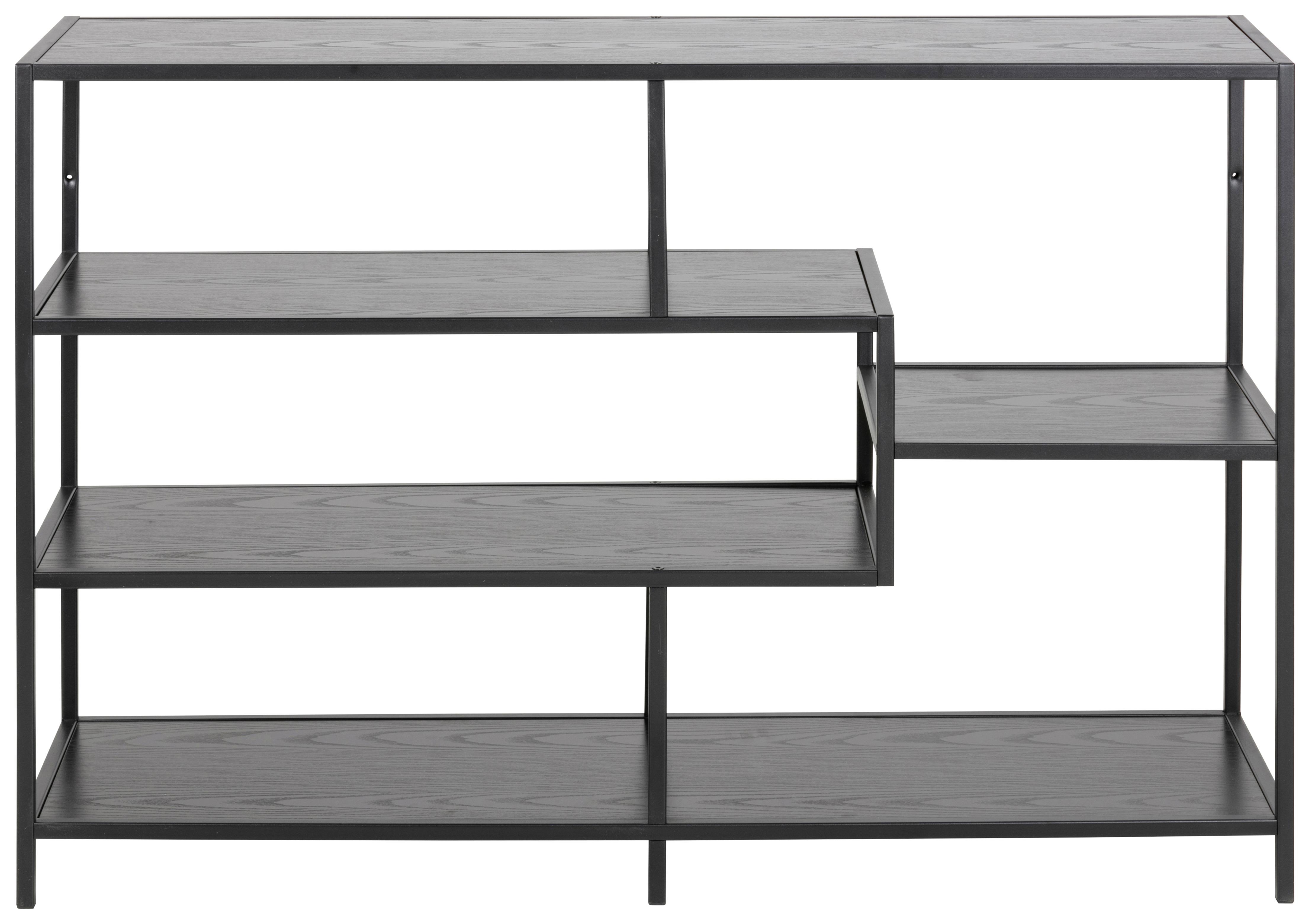 Regal Stahl Seaford B 114cm, Schwarz - Schwarz, Trend, Holzwerkstoff/Metall (114,0/78,0/35,0cm) - MID.YOU