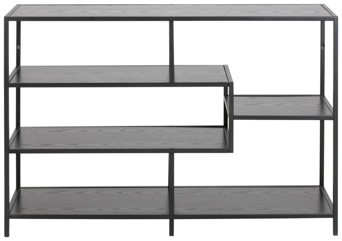 Regal Stahl Seaford B 114cm, Schwarz - Schwarz, Trend, Holzwerkstoff/Metall (114,0/78,0/35,0cm) - MID.YOU