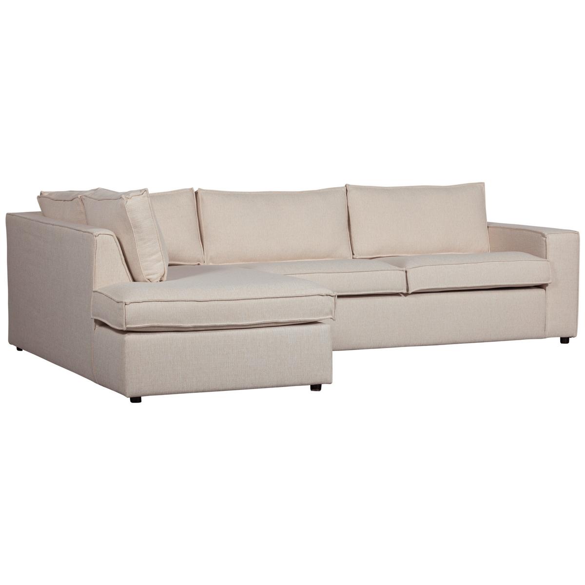 Ecksofa Thomas Naturfarben S:197x283cm - Schwarz/Naturfarben, Design, Textil (197/283cm) - Livetastic