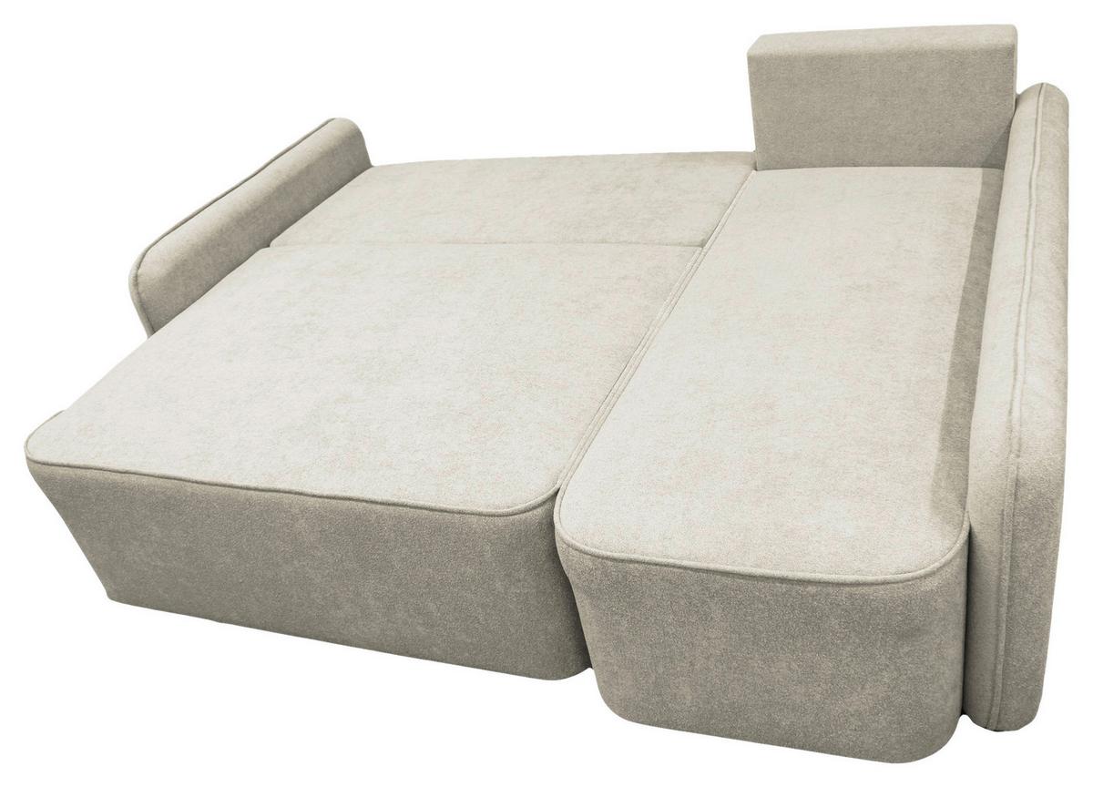 Ecksofa Fancy Creme 209x143 cm - Creme/Schwarz, Design, Textil (209/143cm) - MID.YOU