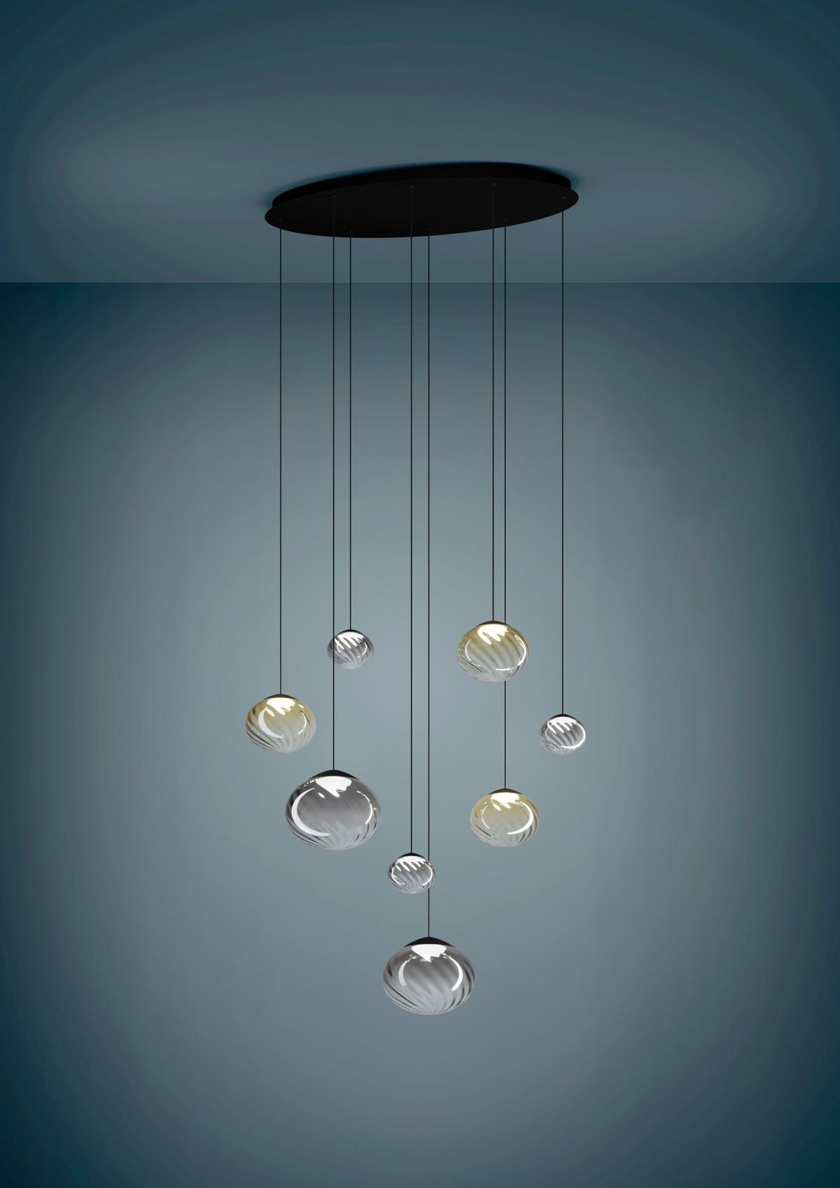 ZÁVESNÉ LED SVIETIDLO PANTOJA - čierna/horčicovožltá, Basics, kov/sklo (96/50/180cm) - Eglo