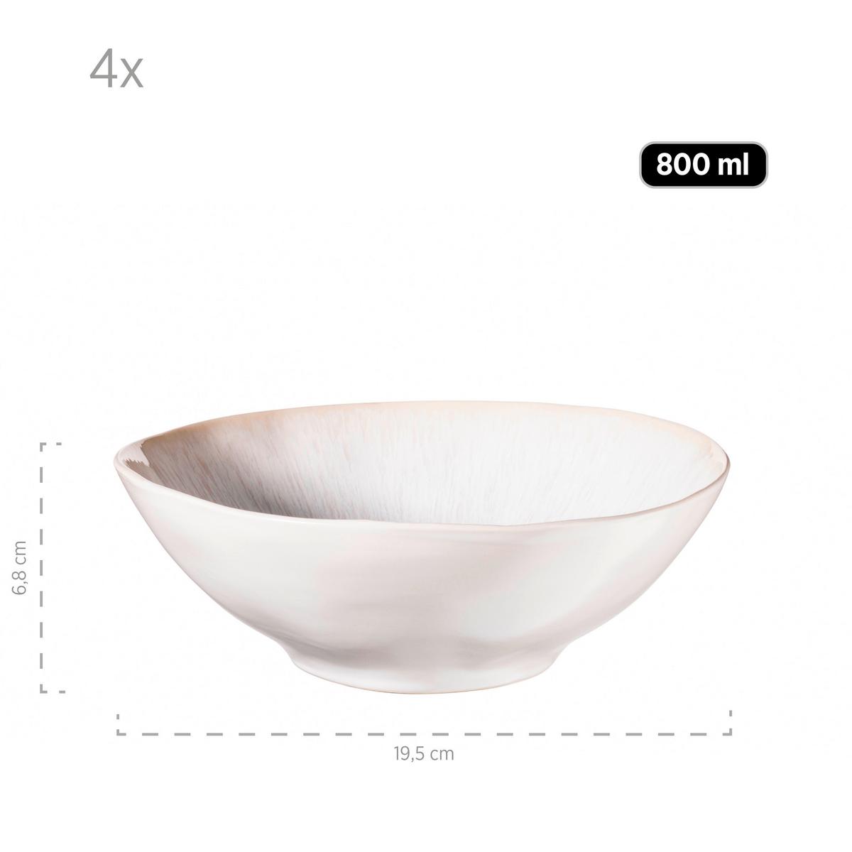 Schüsselset Frozen Keramik 9--teilig. Weiß - Weiß, Basics, Keramik (26/7,5/26cm) - Mäser